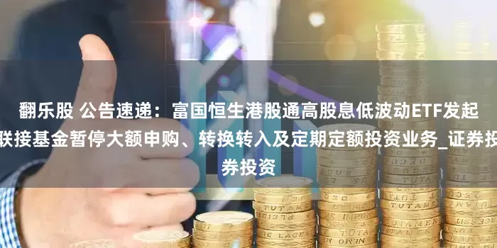 翻乐股 公告速递：富国恒生港股通高股息低波动ETF发起式联接基金暂停大额申购、转换转入及定期定额投资业务_证券投资